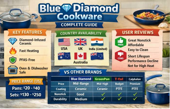 blue diamond cookware