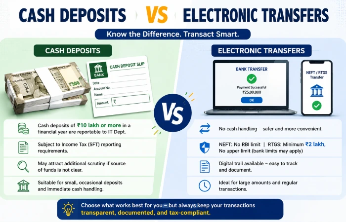 Cash Deposits vs Electronic Transfers