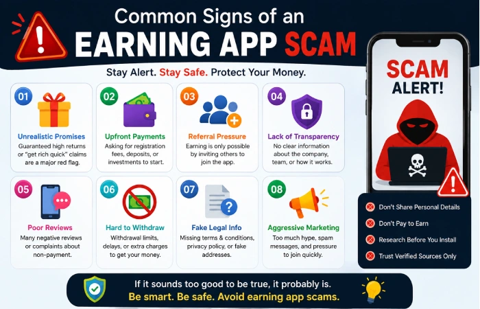 Common Signs of an Earning App Scam