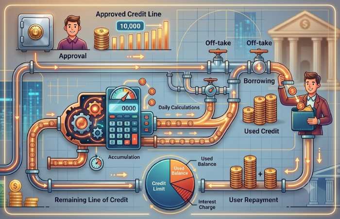 credit line interest calculated